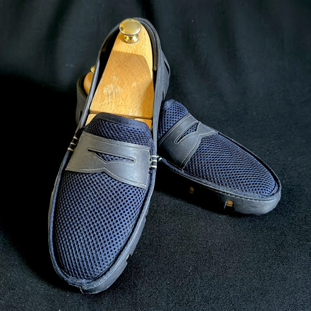 98 Coast Av. Navy Nautic Inspired Penny Loafers